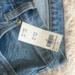 Abercrombie & Fitch “The Baggy” Low Rise Curve Love Embellished Jeans